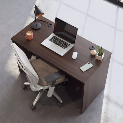 Rectangular Computer Desk, 48" x 24", Brown Finish - Office Desk for Home Office