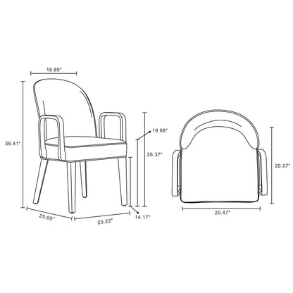 Light Grey Wood Armchair - Dining Room Seating