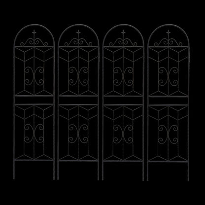 Black Metal Garden Trellis Panels - 4 Pack, 71 Inch