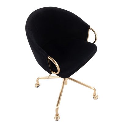 Gold Velvet Dining Chair - Adjustable Swivel Task Chair