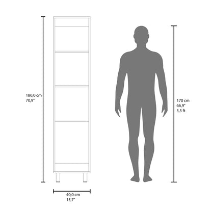 Brown Engineered Wood 4 Shelf Cabinet Storage