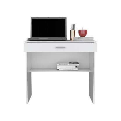White Engineered Wood Desk - 19.6 x 31.5 Inches for Home Office