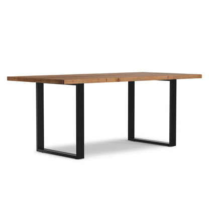 72 Inch Natural Acacia Wood Dining Table - Modern Industrial Style