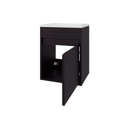 Wenge Bathroom Floating Vanity - Storage & Style