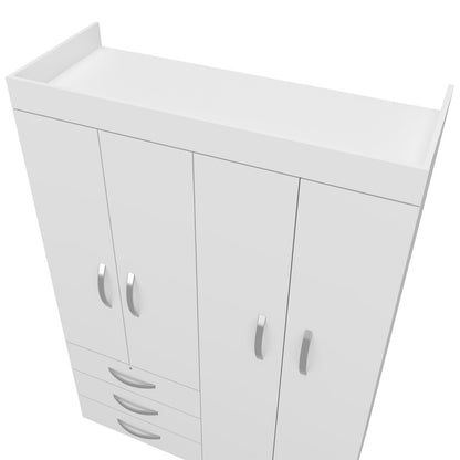 White 4-Door Bedroom Dresser with Storage