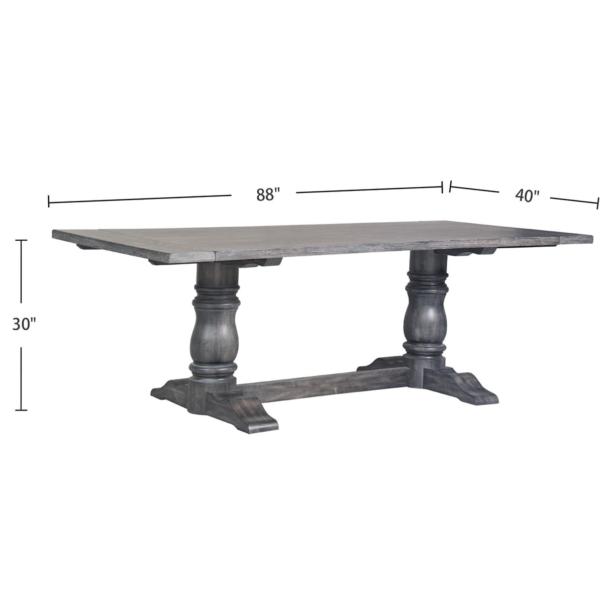 Antique Gray Dining Table for Kitchen and Dining Room Seating 6