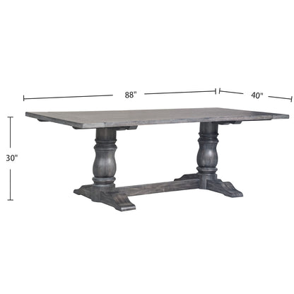 Antique Gray Dining Table for Kitchen and Dining Room Seating 6