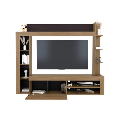 Multicolor Particle Board TV Stand with Storage