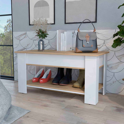 Daffodil Bench - Liftable Storage Bench, Multicolor Engineered Wood