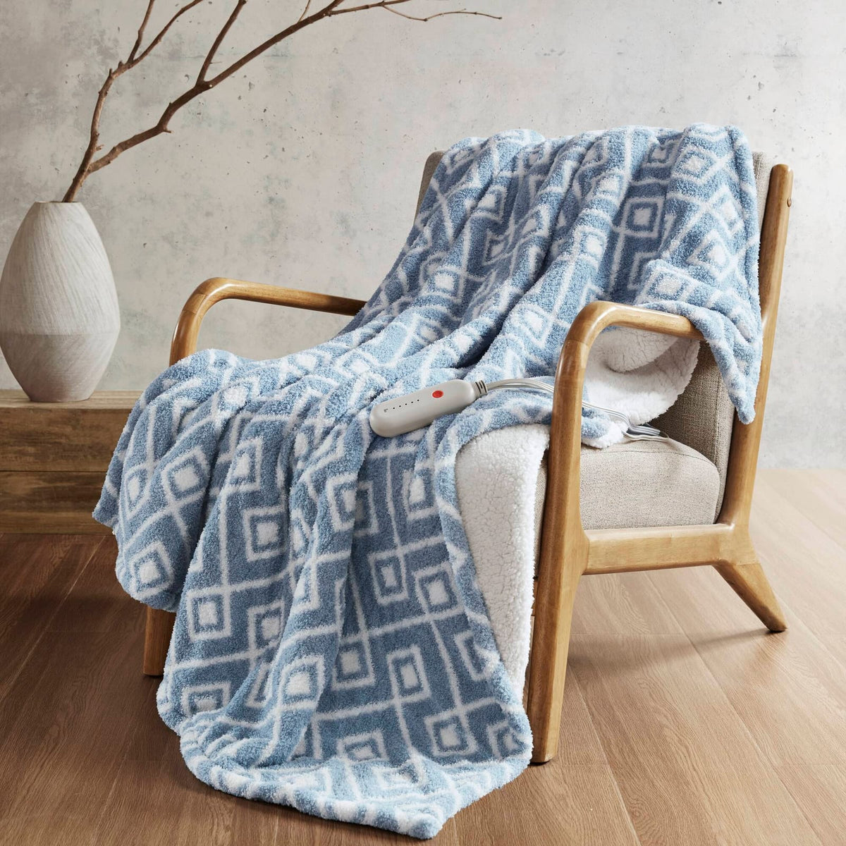 Soft Heated Throw - 50x60" Multicolor Polyester Cozy Blanket