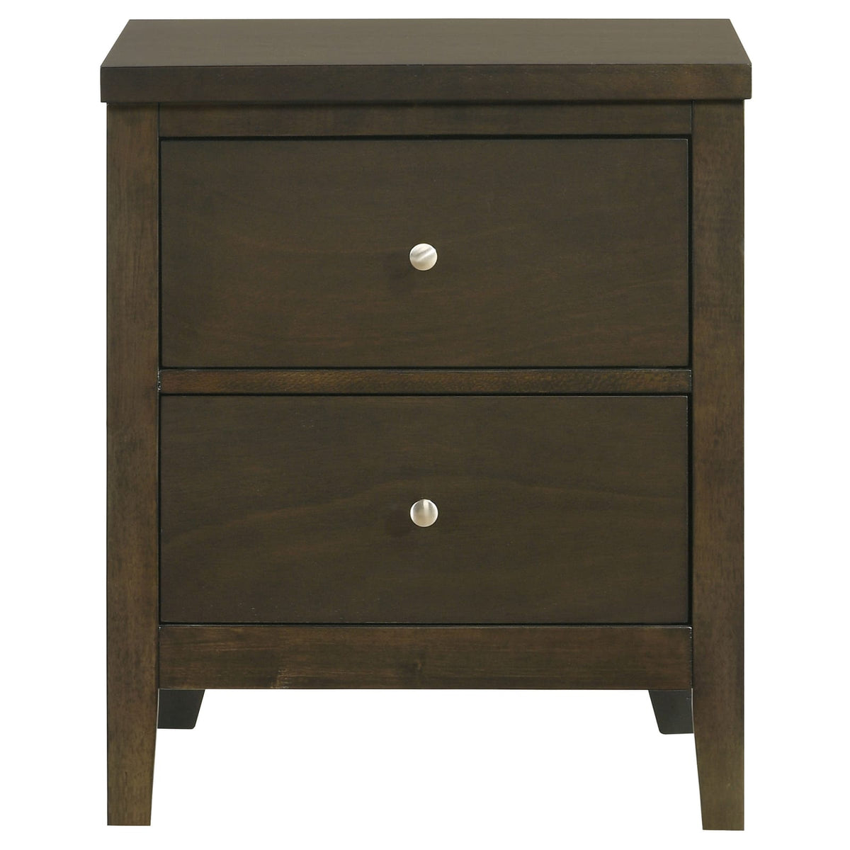 Clement Dark Cocoa 2-drawer Nightstand - Espresso Wood Bedside Table