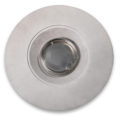 Light Gray Concrete Fire Pit Table for Garden & Poolside Patio