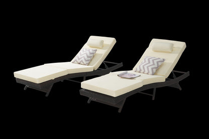 Khaki 2 Person Rattan Outdoor Loungers - Patio Seating