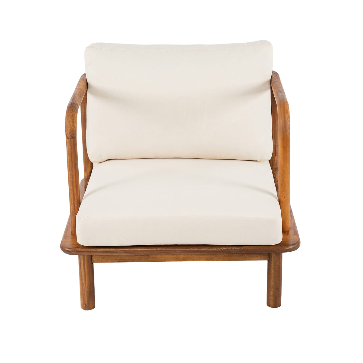 Cream Teak Acacia Club Chair with Cushions