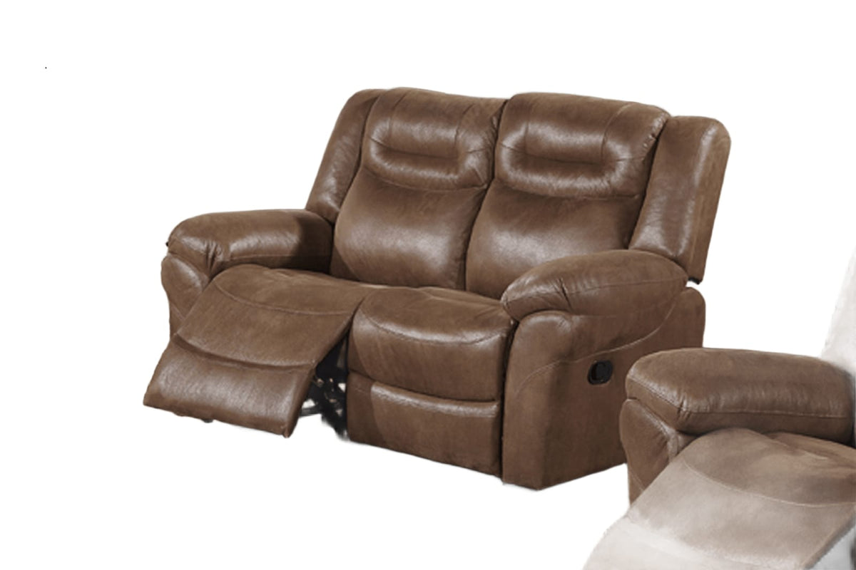 Modern Brown Power Reclining Loveseat - Pillow Arms & USB Port