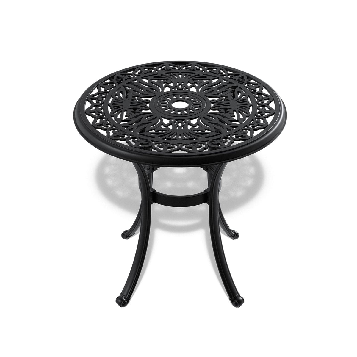 3-Piece Cast Aluminum Patio Set - Black Frame, Weather Resistant