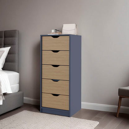 5-Drawer Tall Dresser Multicolor Particle Board Storage for Bedroom