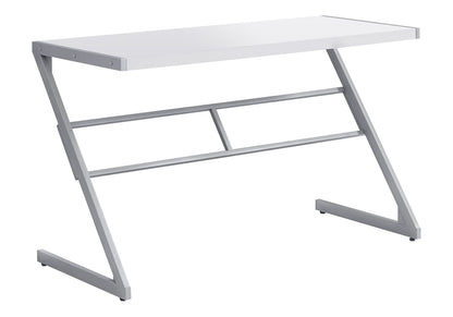 White Z-Shaped Computer Desk - Home Office Storage