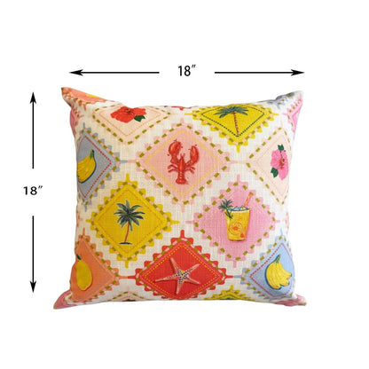 Outdoor Pillows Set of 2 - Multi Color Polyester