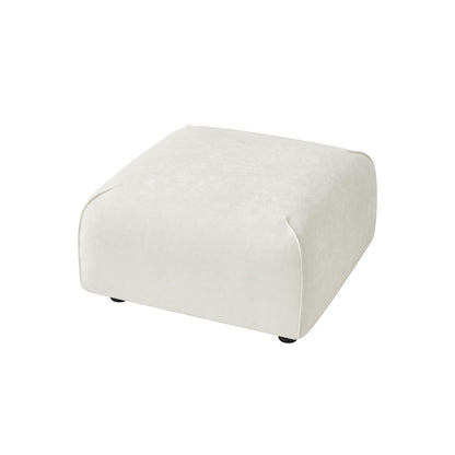Beige Solid Wood Accent Chair Set with Ottoman for Living Room