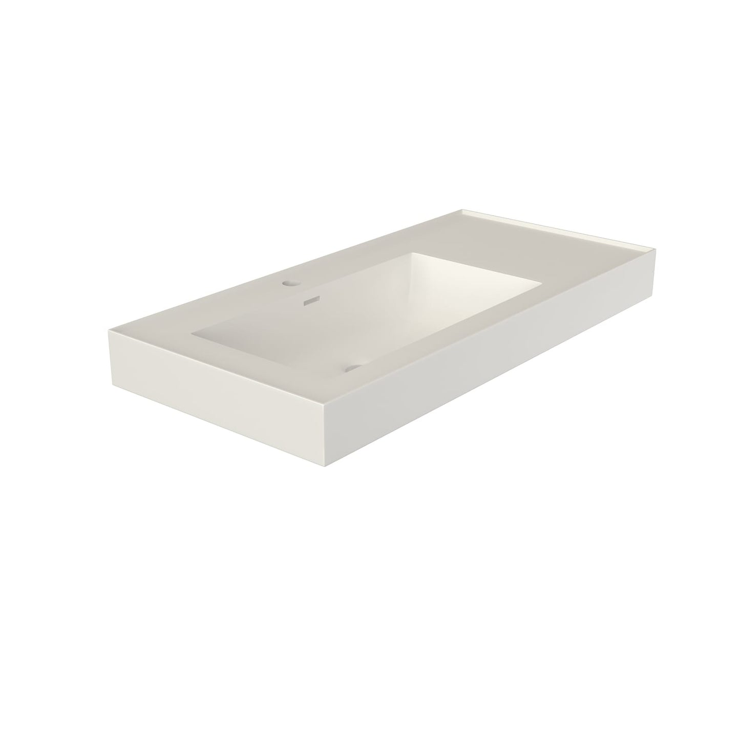 39 Inch White Solid Surface Bathroom Vanity
