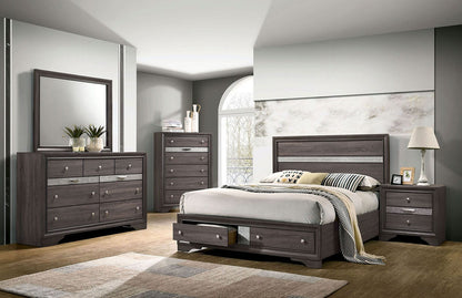Gray Solid Wood Chest Drawers Bedroom Dresser with Hidden Jewelry Drawer