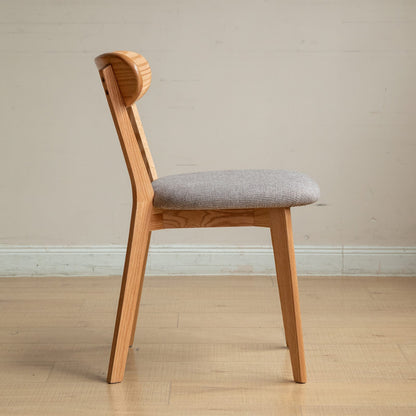 Set of 2 Solid Oak Dining Chairs - Natural Wood Finish