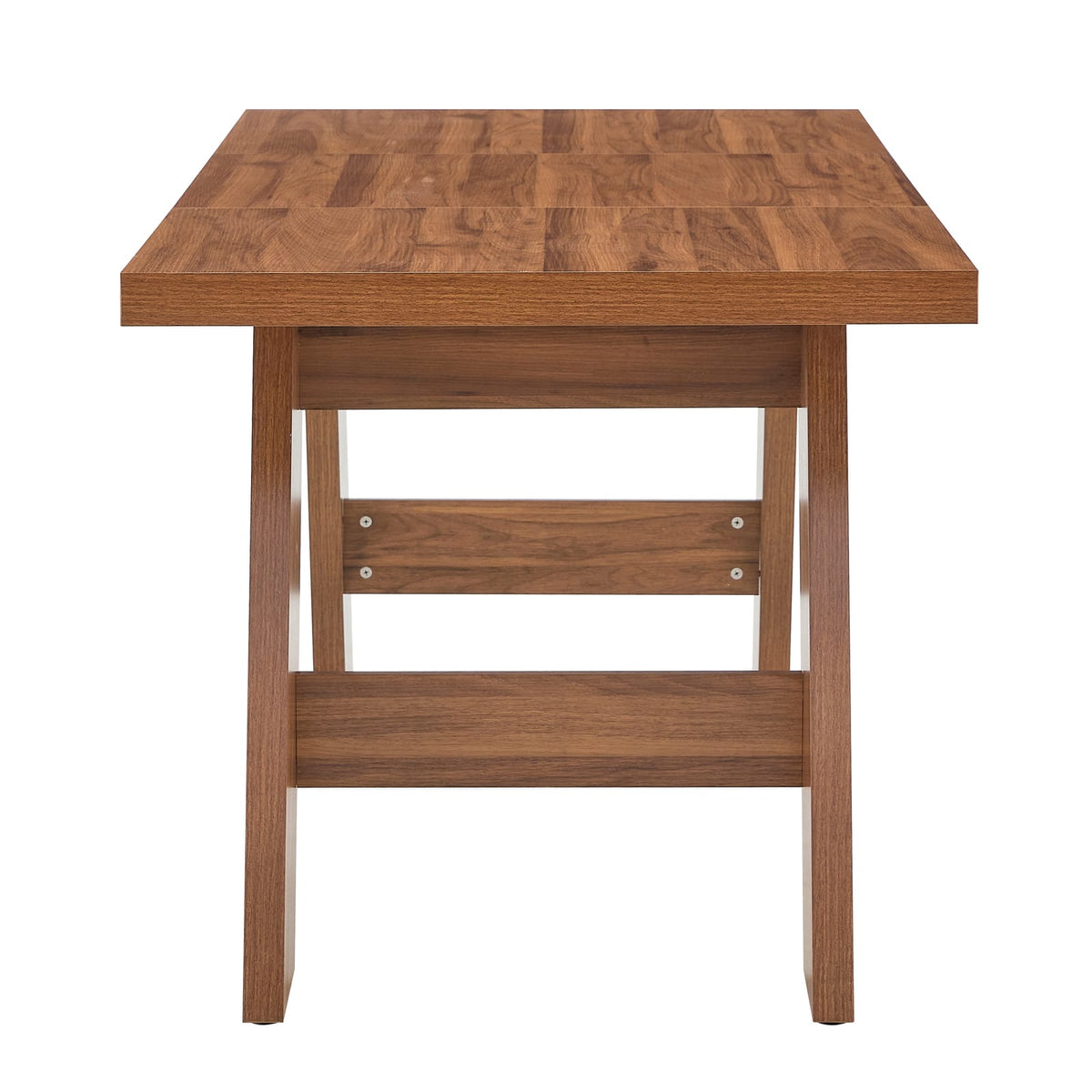 71" Walnut Wood Grain Dining Table - Seats 6-8 for Dining Room