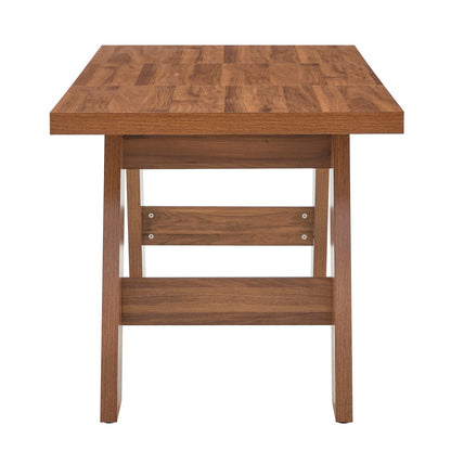 71" Walnut Wood Grain Dining Table - Seats 6-8 for Dining Room