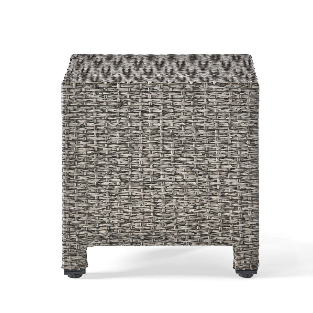 Black Rattan Outdoor Side Table - 18" Cube