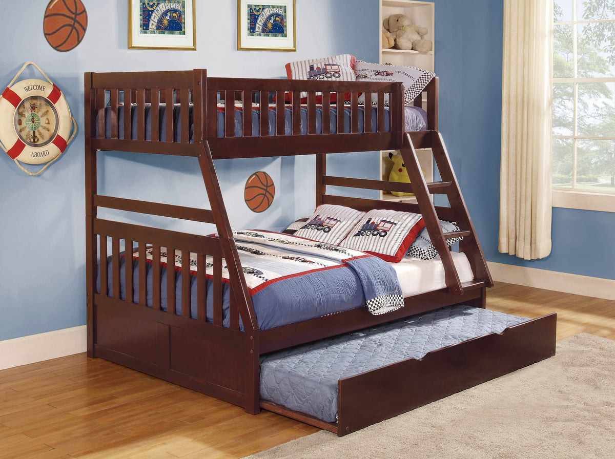 Wooden Bunk Bed with Trundle Storage for Bedroom