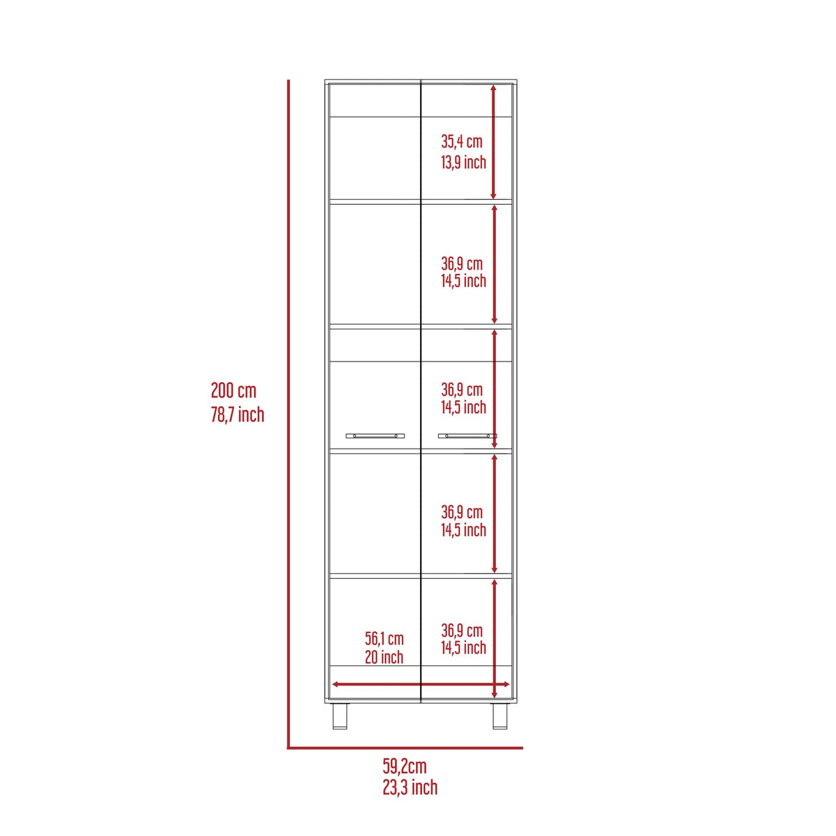 White 78" Storage Cabinet - 5 Shelves