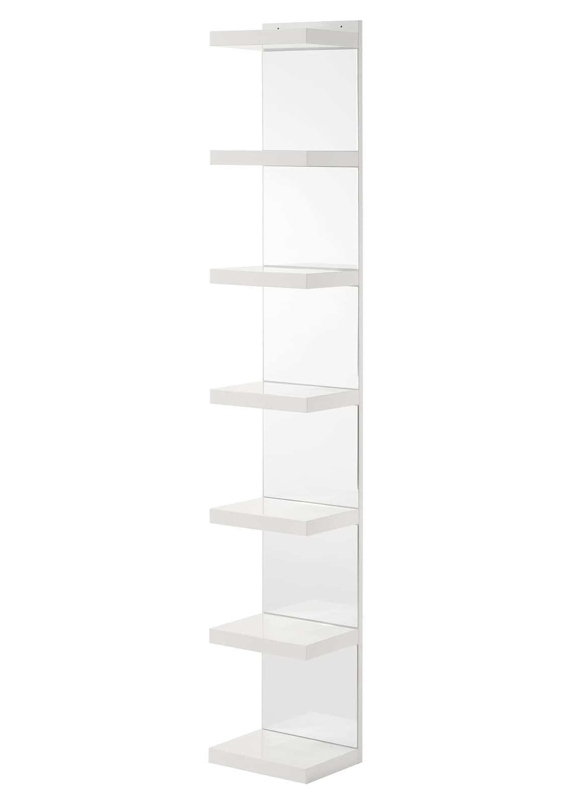 Glam White Open Shelving Rack - 7 Shelf Media Unit