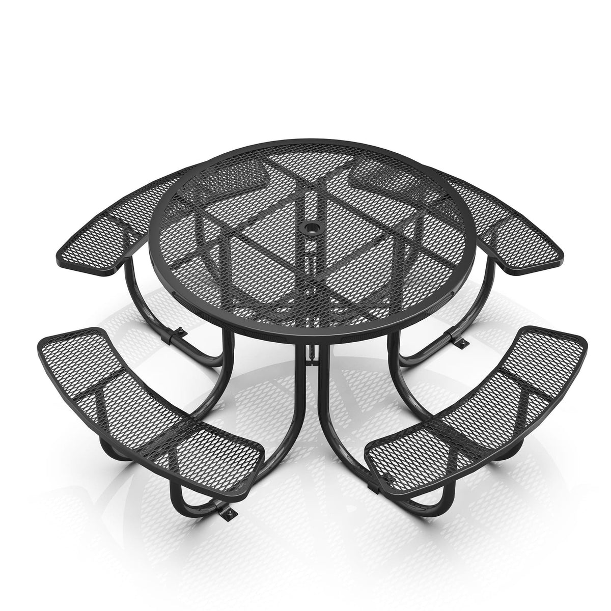Black Round Patio Table with Umbrella Hole