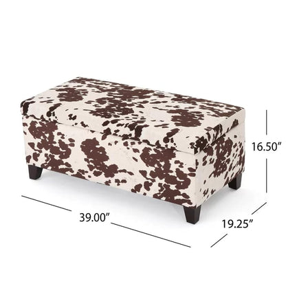 Storage Ottoman - Brown Multi Fabric for Living Room