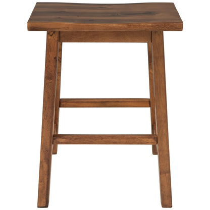 Walnut Farmhouse Dining Stools - 2 Piece Set for Dining Room