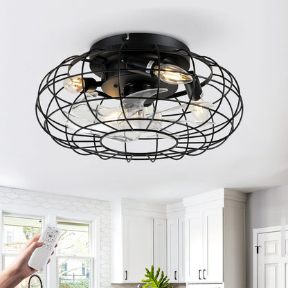 15.7" Low Profile Bladeless Ceiling Fan with Lights - Matte Black