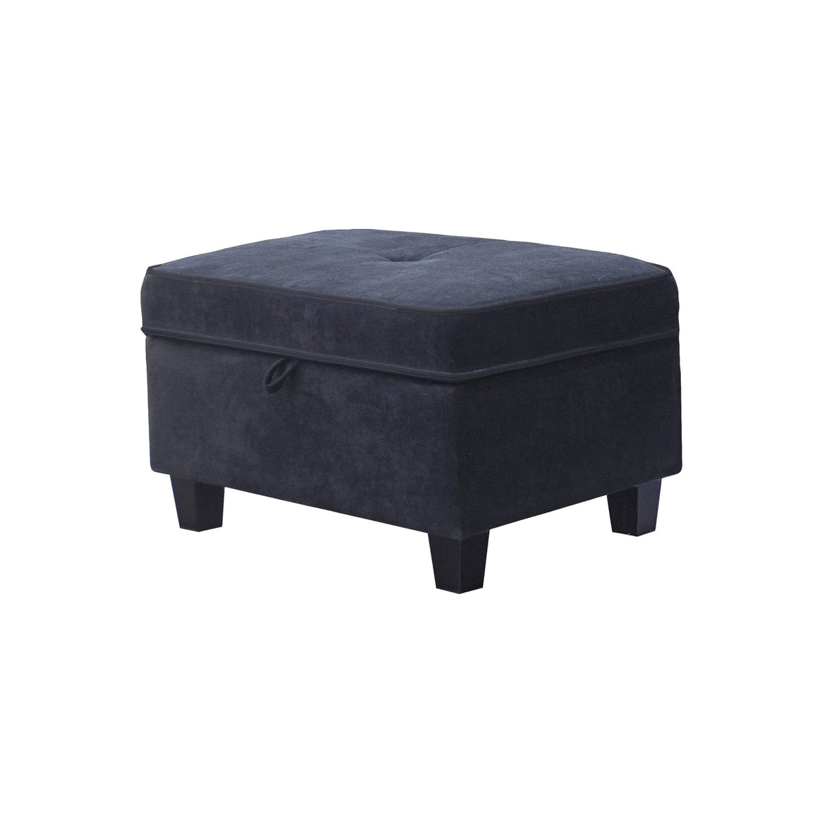 Harmony 99-inch Charcoal Fabric Sectional Sofa - Storage Ottoman Included