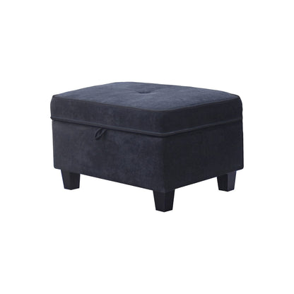 Harmony 99-inch Charcoal Fabric Sectional Sofa - Storage Ottoman Included