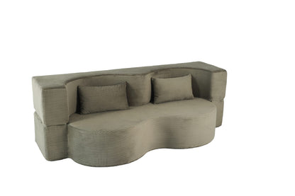 75 Inch Green Microfiber Sofa Bed - Converts to Bed for Living Room