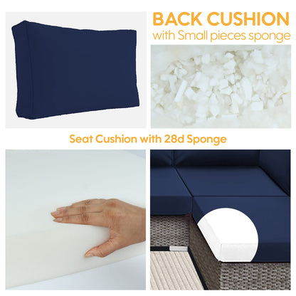Navy Blue Outdoor Cushions for Patio Furniture Replacement