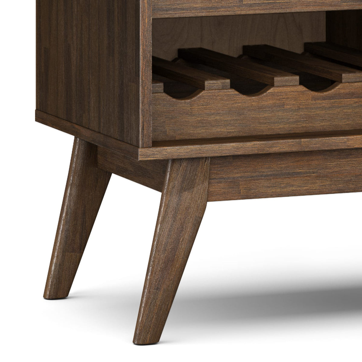 Rustic Acacia Wood Wine Rack for Kitchen Storage and Dining Room