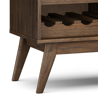 Rustic Acacia Wood Wine Rack for Kitchen Storage and Dining Room