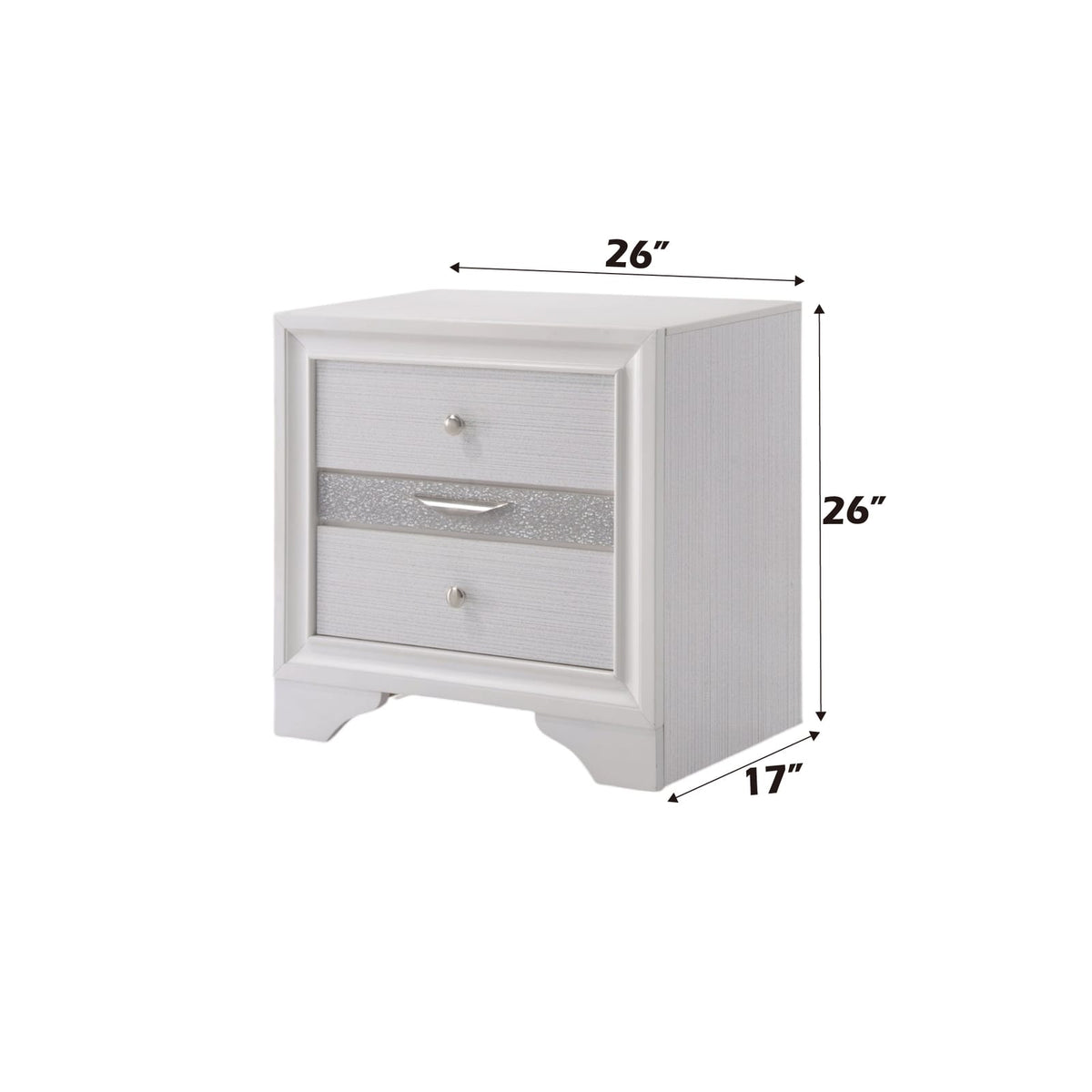 Naima White Nightstand - Compact Storage for Bedroom