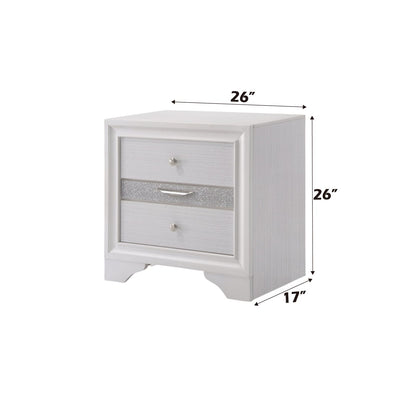 Naima White Nightstand - Compact Storage for Bedroom