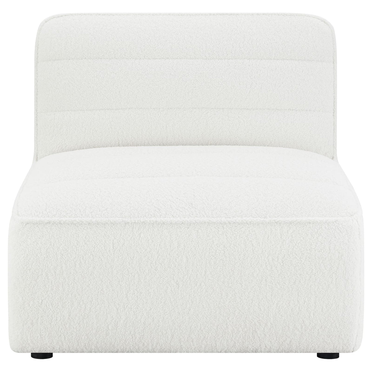 Ivory Upholstered Armless Chair - Plush Comfort for Living Room