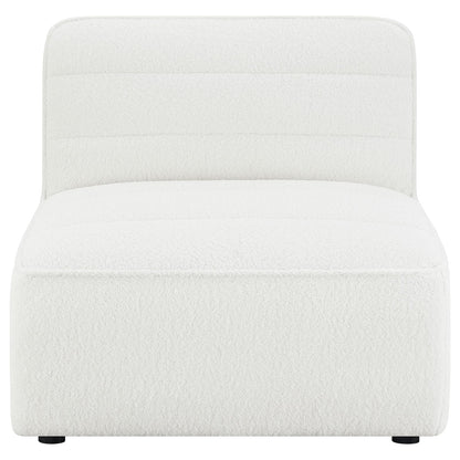 Ivory Upholstered Armless Chair - Plush Comfort for Living Room
