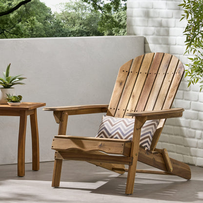 Teak Acacia Wood Folding Adirondack Chair - Patio Outdoor Furniture