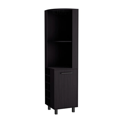 Black Corner Wine Cabinet 17.7" W - 10 Wine Racks