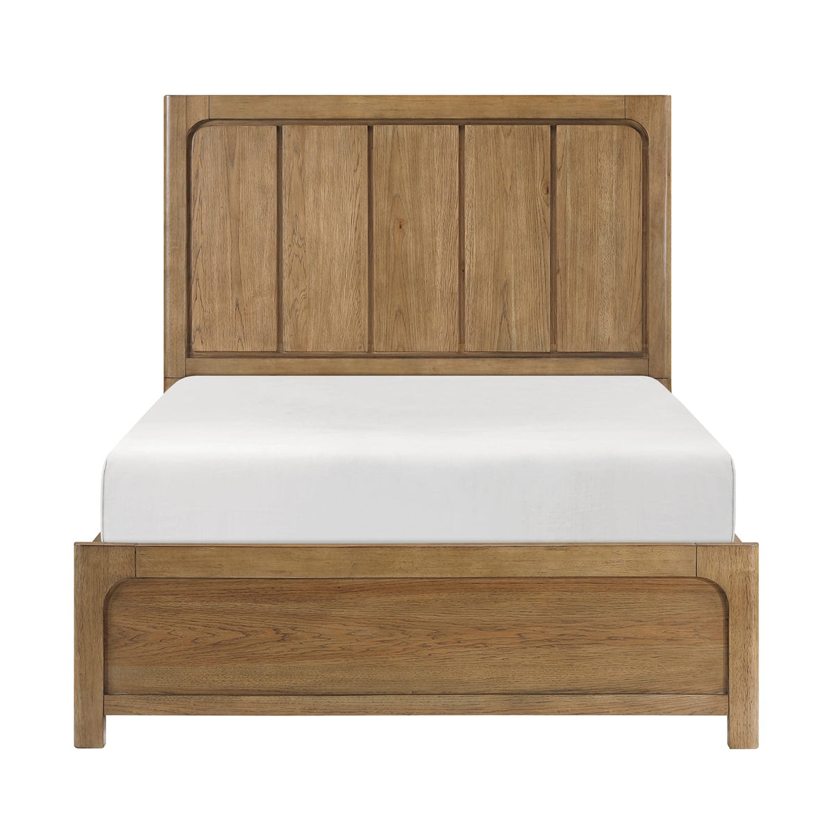 Queen Size Light Brown Wood Storage Bed Frame for Bedroom